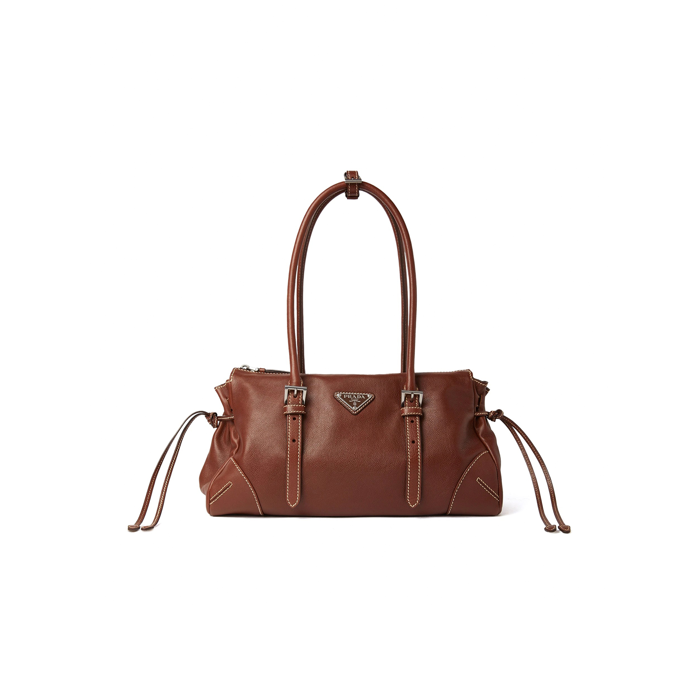 PRADA KARIN MEDIUM ANTIQUED LEATHER TOTE BAG 1BG628 (32*17.5*10.5cm)